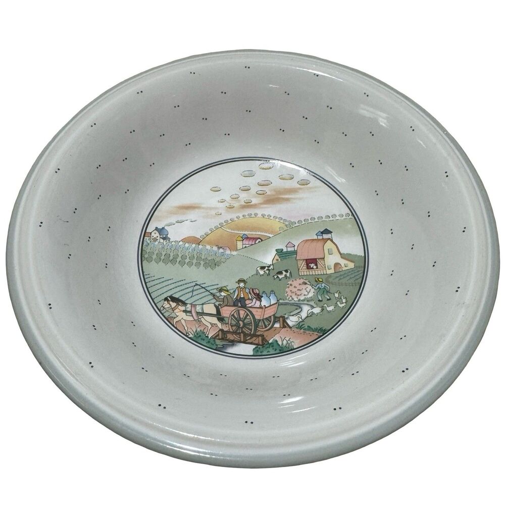 Studio Nova HOMECOMING Y2315 Round‎ Cereal Serving Bowl 8.5" Farm Scene